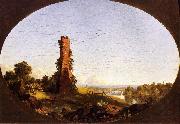 Frederic Edwin Church New England Landscape with Ruined Chimney painting
